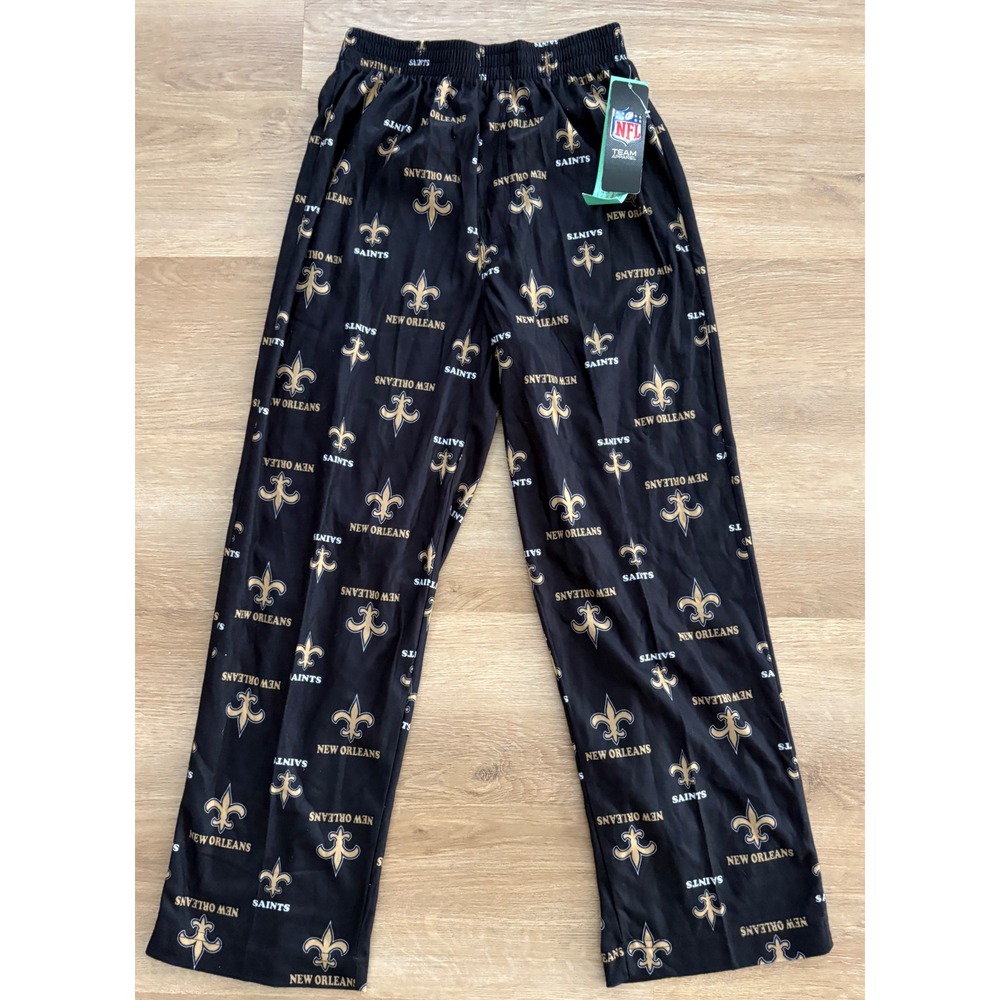 NWT Youth NFL Apparel New Orleans Saints Fleece Pajama Pants - M (10/12) - Black